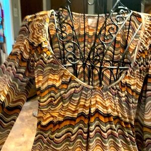 Bohemian 70s flare bell long sleeve shirt.